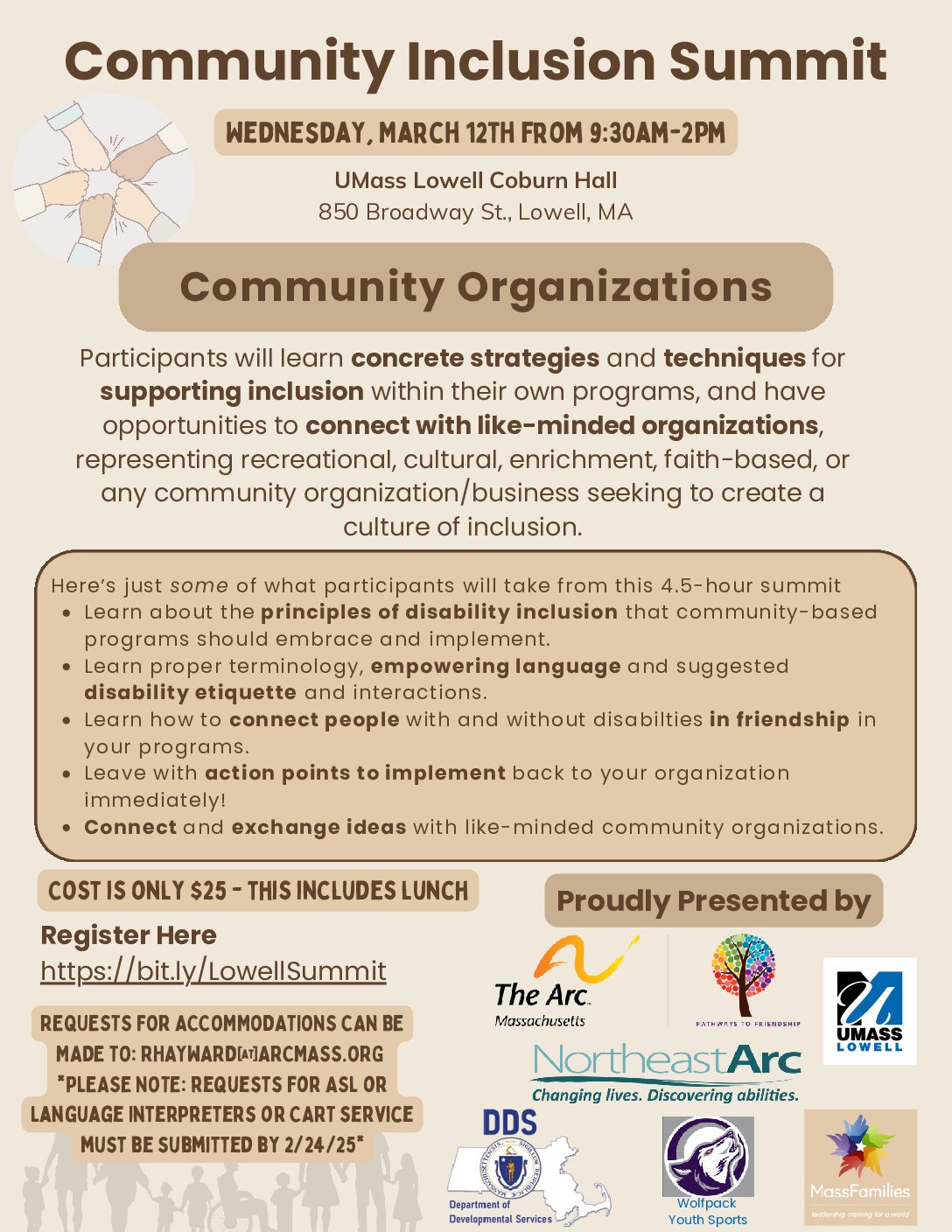 Register for COMMUNITY INCLUSION SUMMIT – 02/26/2025 – InsideLowell