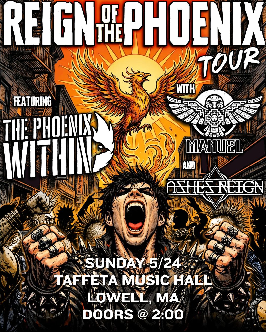An image representing The Phoenix Within / Ashes Reign / Manuel @ Taffeta Music Hall