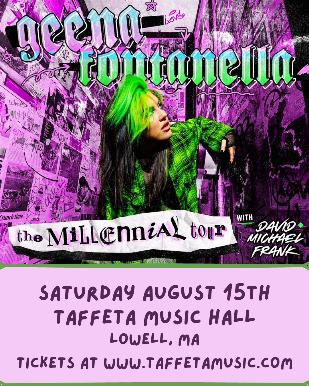 An image representing Geena Fontanella w/ David Michael Frank @ Taffeta Music Hall