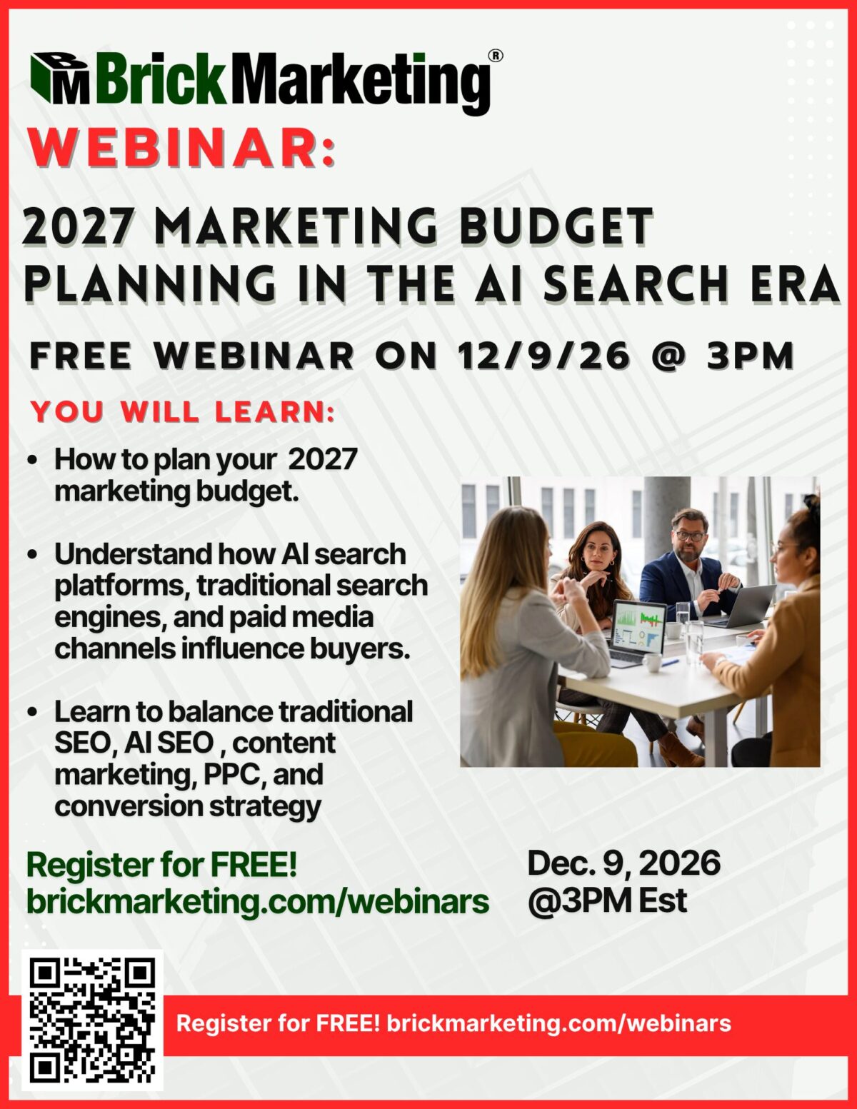 An image representing Webinar: 2027 Marketing Budget Planning in the AI Search Era